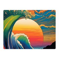 Waves Rainbow Sea Two Sides Premium Plush Fleece Blanket (mini) by uniart180623