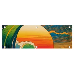 Waves Rainbow Sea Banner And Sign 6  X 2  by uniart180623