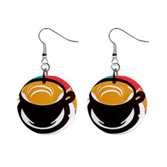 Coffee Tea Cappuccino Mini Button Earrings by uniart180623