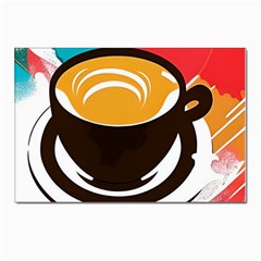 Coffee Tea Cappuccino Postcard 4 x 6  (pkg Of 10) by uniart180623