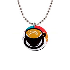 Coffee Tea Cappuccino 1  Button Necklace by uniart180623