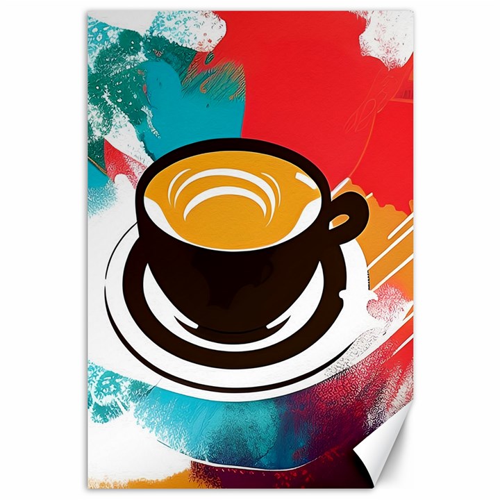 Coffee Tea Cappuccino Canvas 12  x 18 