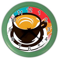 Coffee Tea Cappuccino Color Wall Clock by uniart180623