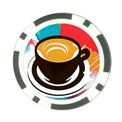 Coffee Tea Cappuccino Poker Chip Card Guard by uniart180623