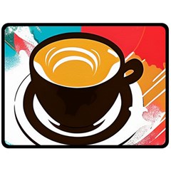 Coffee Tea Cappuccino Fleece Blanket (large) by uniart180623