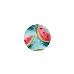 Watermelon Fruit Juicy Summer Heat 1  Mini Buttons by uniart180623