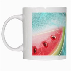 Watermelon Fruit Juicy Summer Heat White Mug by uniart180623