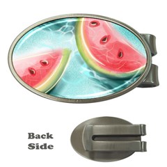 Watermelon Fruit Juicy Summer Heat Money Clips (oval)  by uniart180623