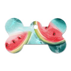 Watermelon Fruit Juicy Summer Heat Dog Tag Bone (one Side) by uniart180623