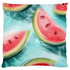 Watermelon Fruit Juicy Summer Heat Large Cushion Case (two Sides) by uniart180623