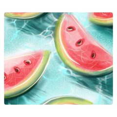 Watermelon Fruit Juicy Summer Heat Two Sides Premium Plush Fleece Blanket (small) by uniart180623