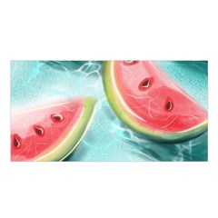 Watermelon Fruit Juicy Summer Heat Satin Shawl 45  X 80  by uniart180623