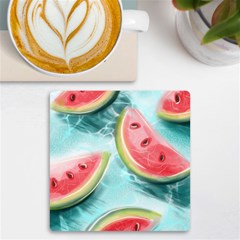 Watermelon Fruit Juicy Summer Heat Uv Print Square Tile Coaster  by uniart180623