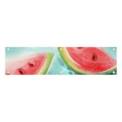 Watermelon Fruit Juicy Summer Heat Banner And Sign 4  X 1  by uniart180623