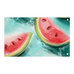 Watermelon Fruit Juicy Summer Heat Banner And Sign 5  X 3  by uniart180623