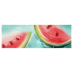 Watermelon Fruit Juicy Summer Heat Banner And Sign 12  X 4  by uniart180623