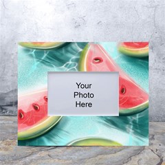 Watermelon Fruit Juicy Summer Heat White Tabletop Photo Frame 4 x6  by uniart180623