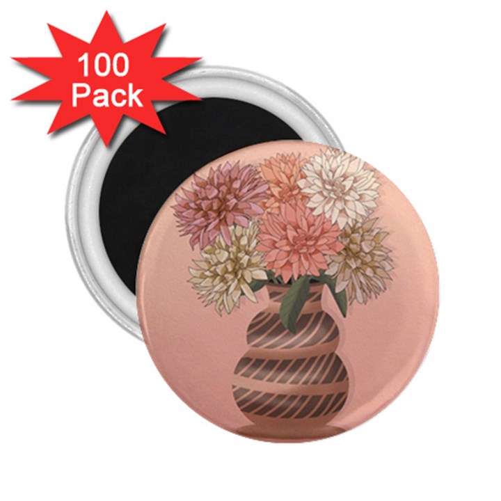 Flowers Vase Rose Plant Vintage 2.25  Magnets (100 pack) 