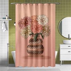 Flowers Vase Rose Plant Vintage Shower Curtain 48  X 72  (small)  by uniart180623