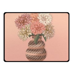 Flowers Vase Rose Plant Vintage Two Sides Fleece Blanket (small) by uniart180623