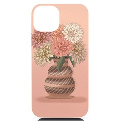 Flowers Vase Rose Plant Vintage Iphone 14 Black Uv Print Case by uniart180623