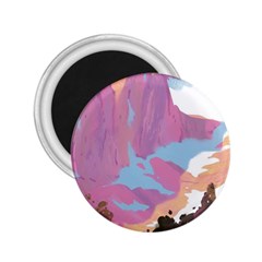 Pink Mountains Grand Canyon Psychedelic Mountain 2 25  Magnets by uniart180623