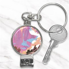 Pink Mountains Grand Canyon Psychedelic Mountain Nail Clippers Key Chain by uniart180623