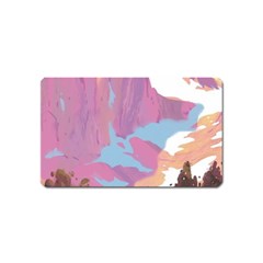 Pink Mountains Grand Canyon Psychedelic Mountain Magnet (name Card) by uniart180623