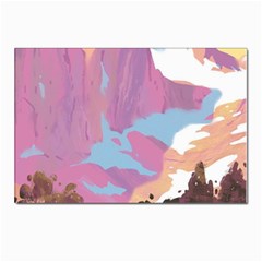 Pink Mountains Grand Canyon Psychedelic Mountain Postcards 5  X 7  (pkg Of 10) by uniart180623