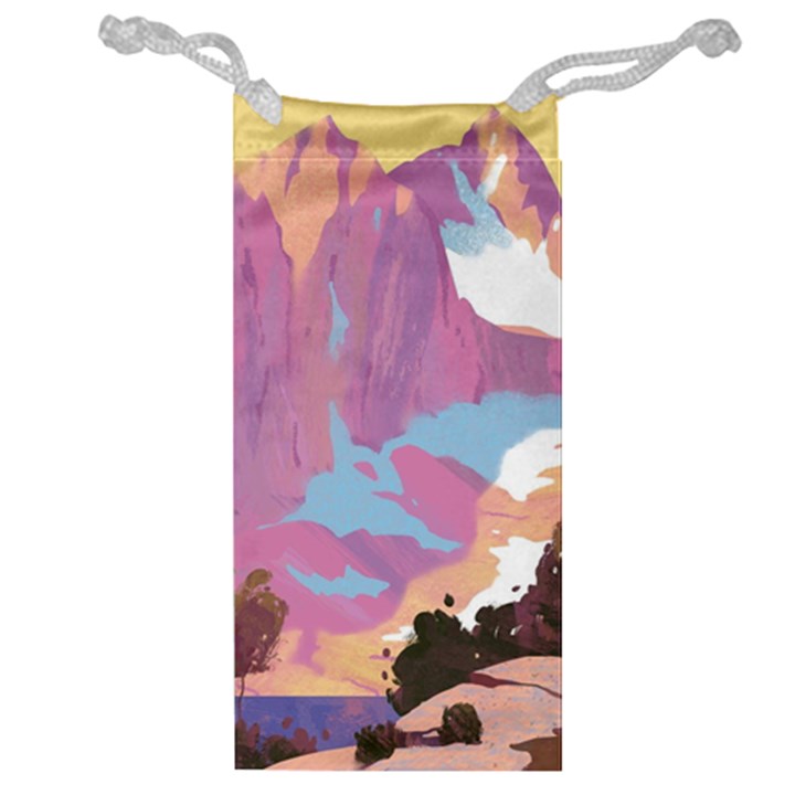 Pink Mountains Grand Canyon Psychedelic Mountain Jewelry Bag