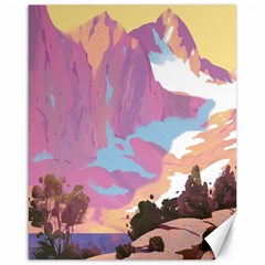 Pink Mountains Grand Canyon Psychedelic Mountain Canvas 16  X 20  by uniart180623