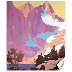 Pink Mountains Grand Canyon Psychedelic Mountain Canvas 20  X 24  by uniart180623