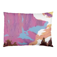 Pink Mountains Grand Canyon Psychedelic Mountain Pillow Case by uniart180623