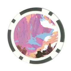 Pink Mountains Grand Canyon Psychedelic Mountain Poker Chip Card Guard (10 Pack) by uniart180623