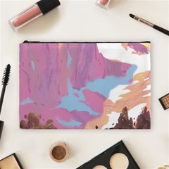 Pink Mountains Grand Canyon Psychedelic Mountain Cosmetic Bag (large) by uniart180623