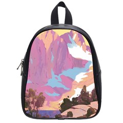 Pink Mountains Grand Canyon Psychedelic Mountain School Bag (small) by uniart180623