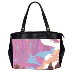 Pink Mountains Grand Canyon Psychedelic Mountain Oversize Office Handbag (2 Sides) by uniart180623