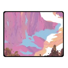 Pink Mountains Grand Canyon Psychedelic Mountain Fleece Blanket (small) by uniart180623