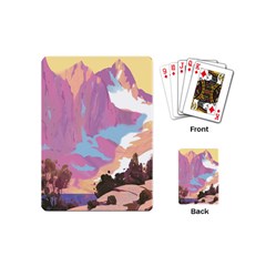 Pink Mountains Grand Canyon Psychedelic Mountain Playing Cards Single Design (mini) by uniart180623