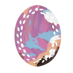 Pink Mountains Grand Canyon Psychedelic Mountain Oval Filigree Ornament (two Sides) by uniart180623