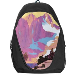 Pink Mountains Grand Canyon Psychedelic Mountain Backpack Bag by uniart180623