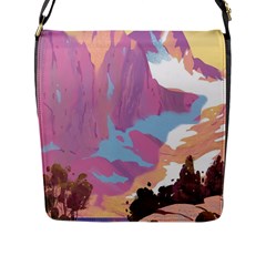 Pink Mountains Grand Canyon Psychedelic Mountain Flap Closure Messenger Bag (l) by uniart180623