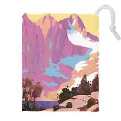 Pink Mountains Grand Canyon Psychedelic Mountain Drawstring Pouch (5xl)