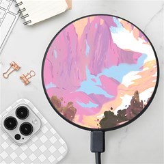 Pink Mountains Grand Canyon Psychedelic Mountain Wireless Fast Charger(black) by uniart180623