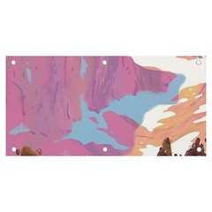 Pink Mountains Grand Canyon Psychedelic Mountain Banner And Sign 6  X 3  by uniart180623