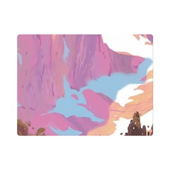 Pink Mountains Grand Canyon Psychedelic Mountain Premium Plush Fleece Blanket (mini) by uniart180623