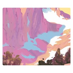 Pink Mountains Grand Canyon Psychedelic Mountain Premium Plush Fleece Blanket (small) by uniart180623