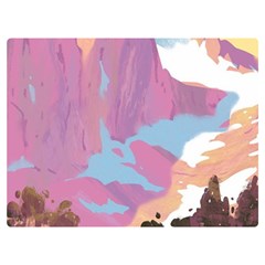 Pink Mountains Grand Canyon Psychedelic Mountain Premium Plush Fleece Blanket (extra Small) by uniart180623