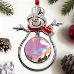 Pink Mountains Grand Canyon Psychedelic Mountain Metal Snowman Ornament Front