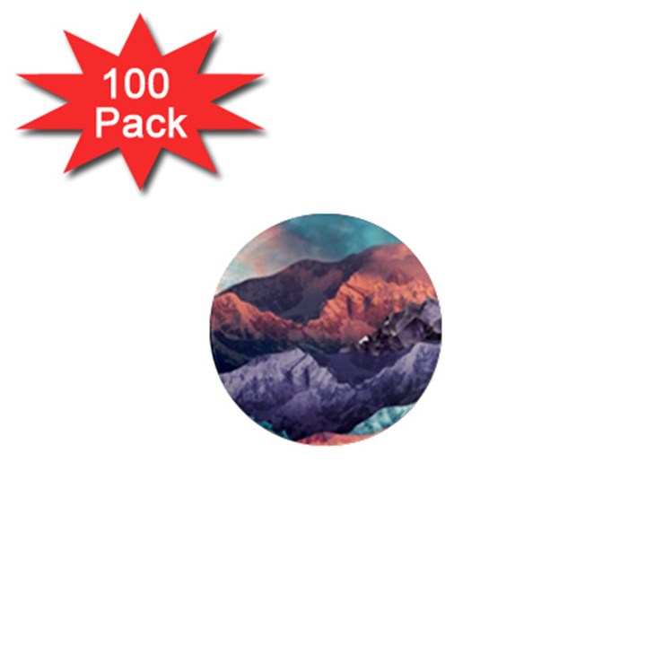 Adventure Psychedelic Mountain 1  Mini Magnets (100 pack) 